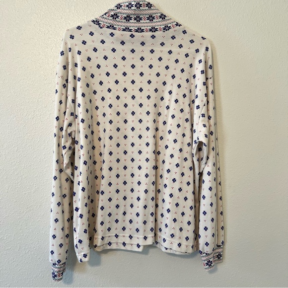 Vintage Venizia White Mod Patterned Long Sleeve Turtle Neck Contrast Cuff granny - Picture 2 of 10